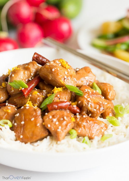 Skinny Take-Out Orange Chicken With Jasmine Rice