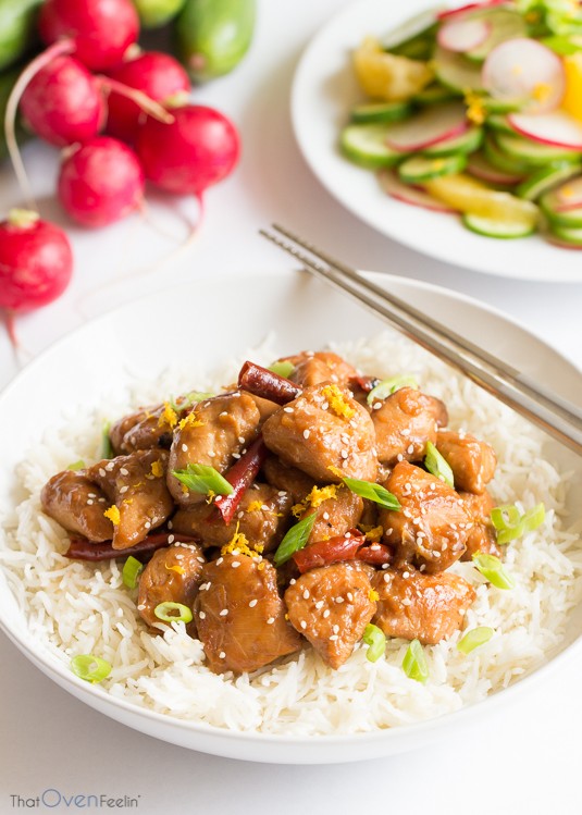 Skinny Take-Out Orange Chicken With Jasmine Rice