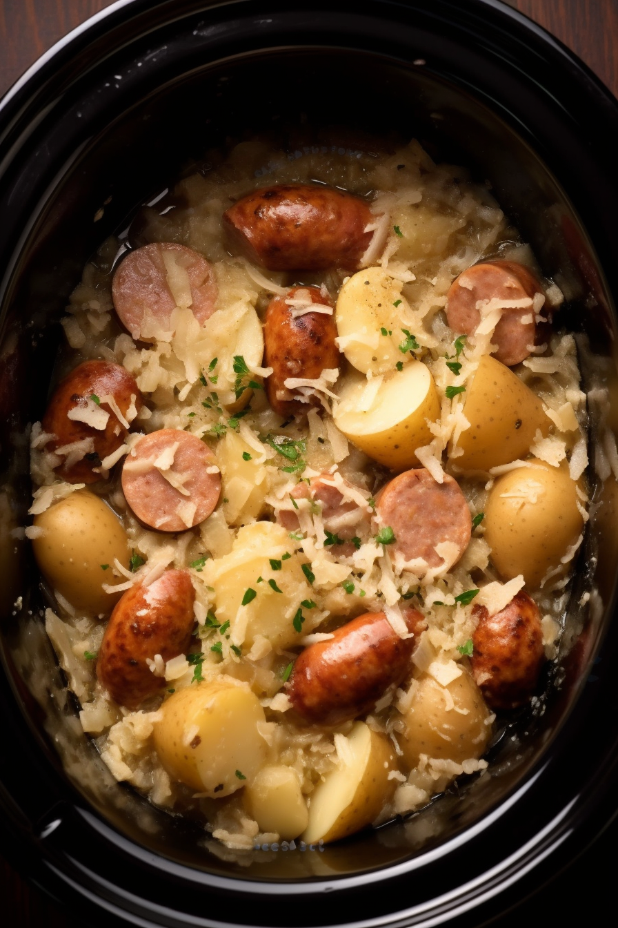 Crockpot Polish Sausage, Sauerkraut And Potatoes