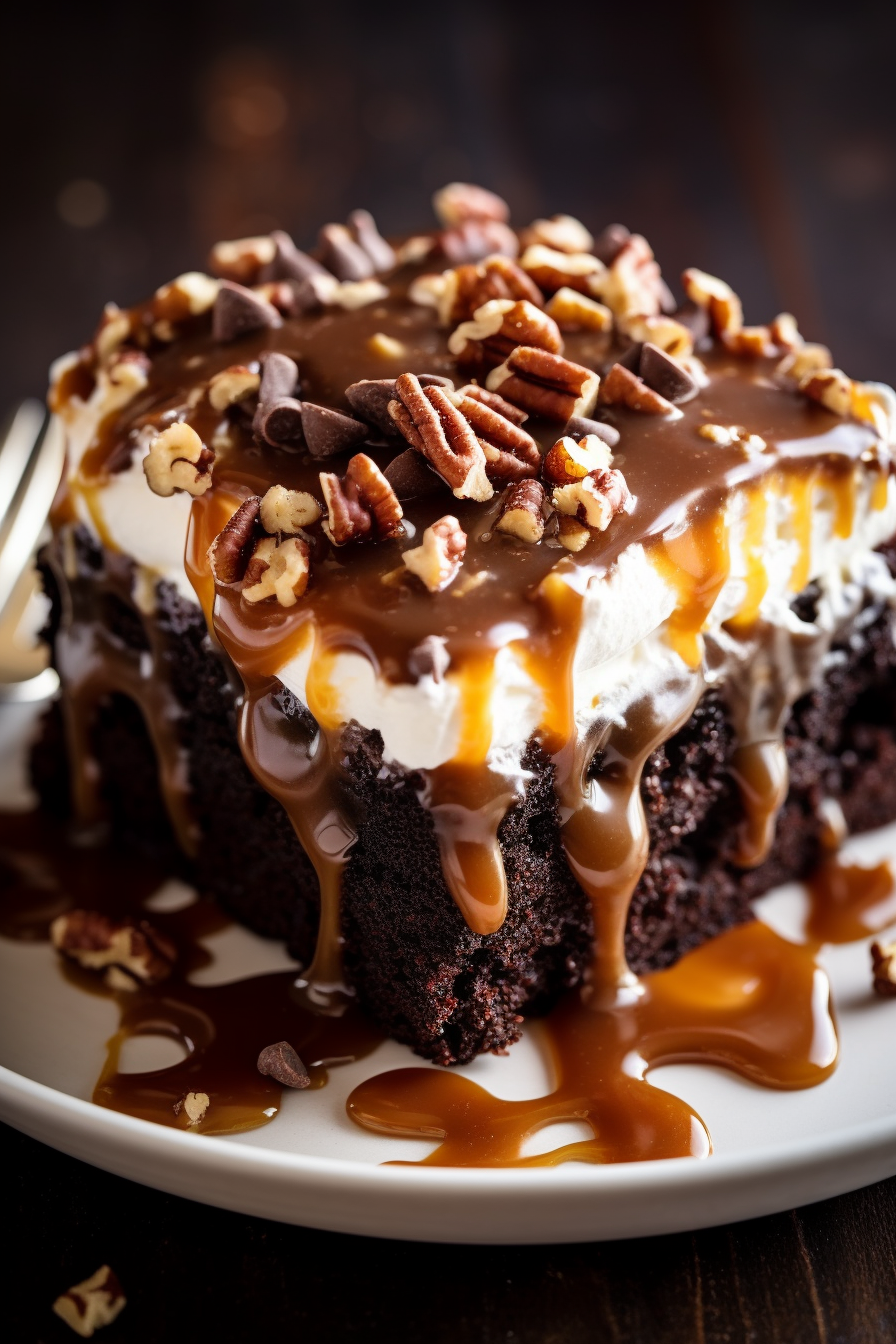 TURTLE CHOCOLATE POKE CAKE
