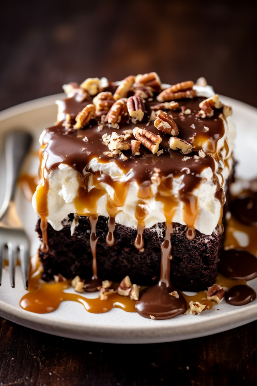 TURTLE CHOCOLATE POKE CAKE