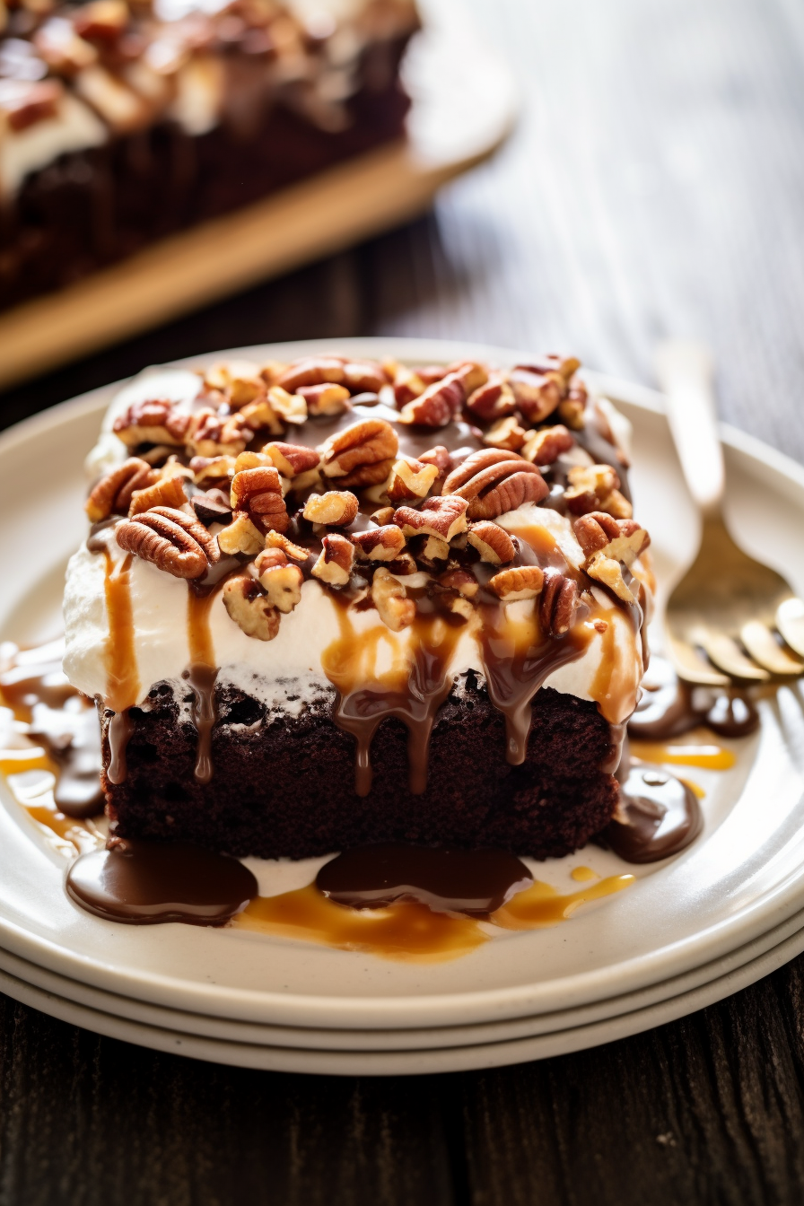 TURTLE CHOCOLATE POKE CAKE