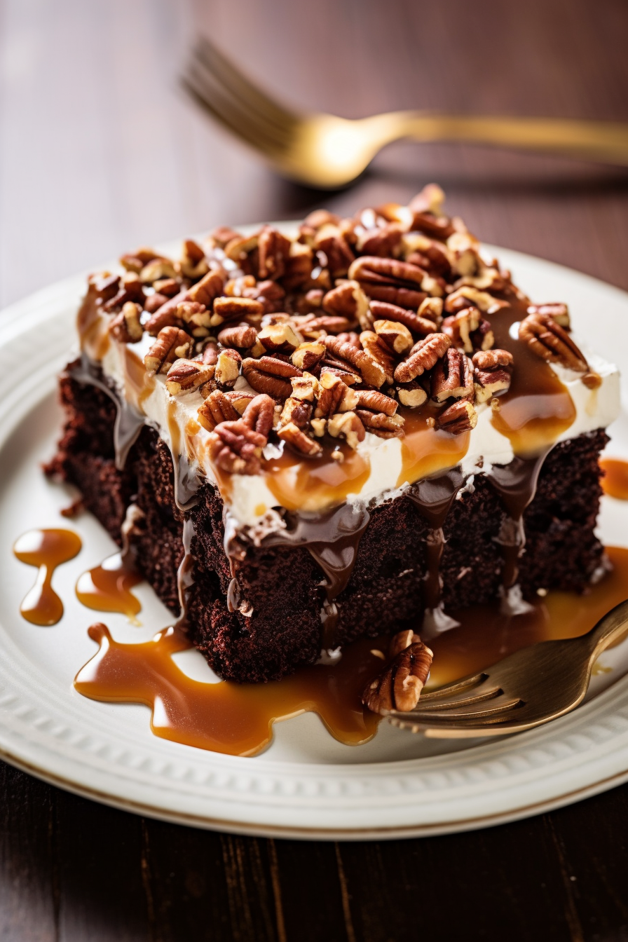 TURTLE CHOCOLATE POKE CAKE