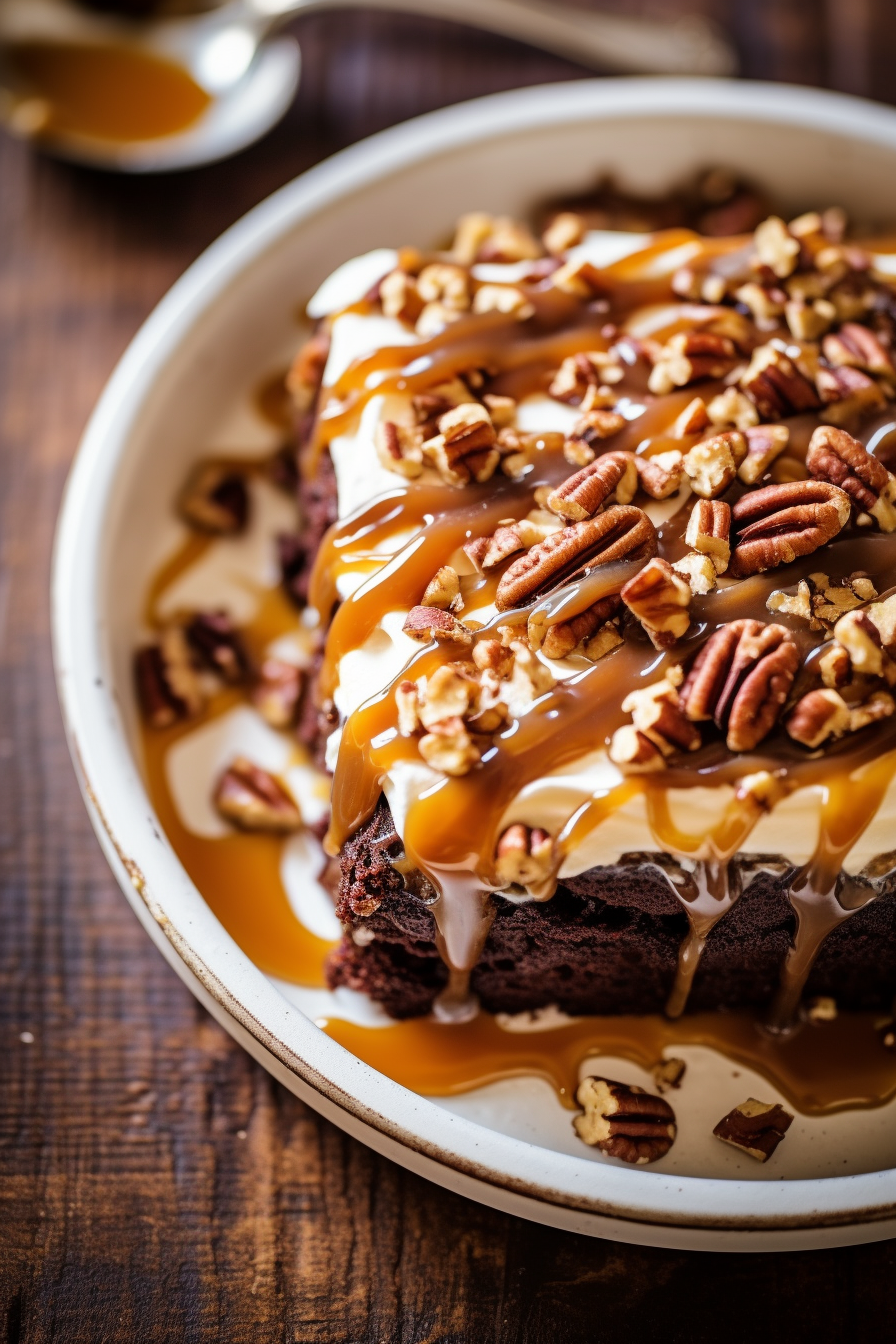 TURTLE CHOCOLATE POKE CAKE