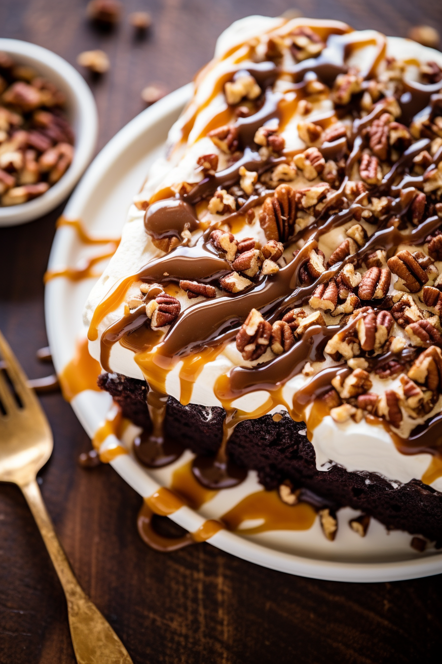 TURTLE CHOCOLATE POKE CAKE