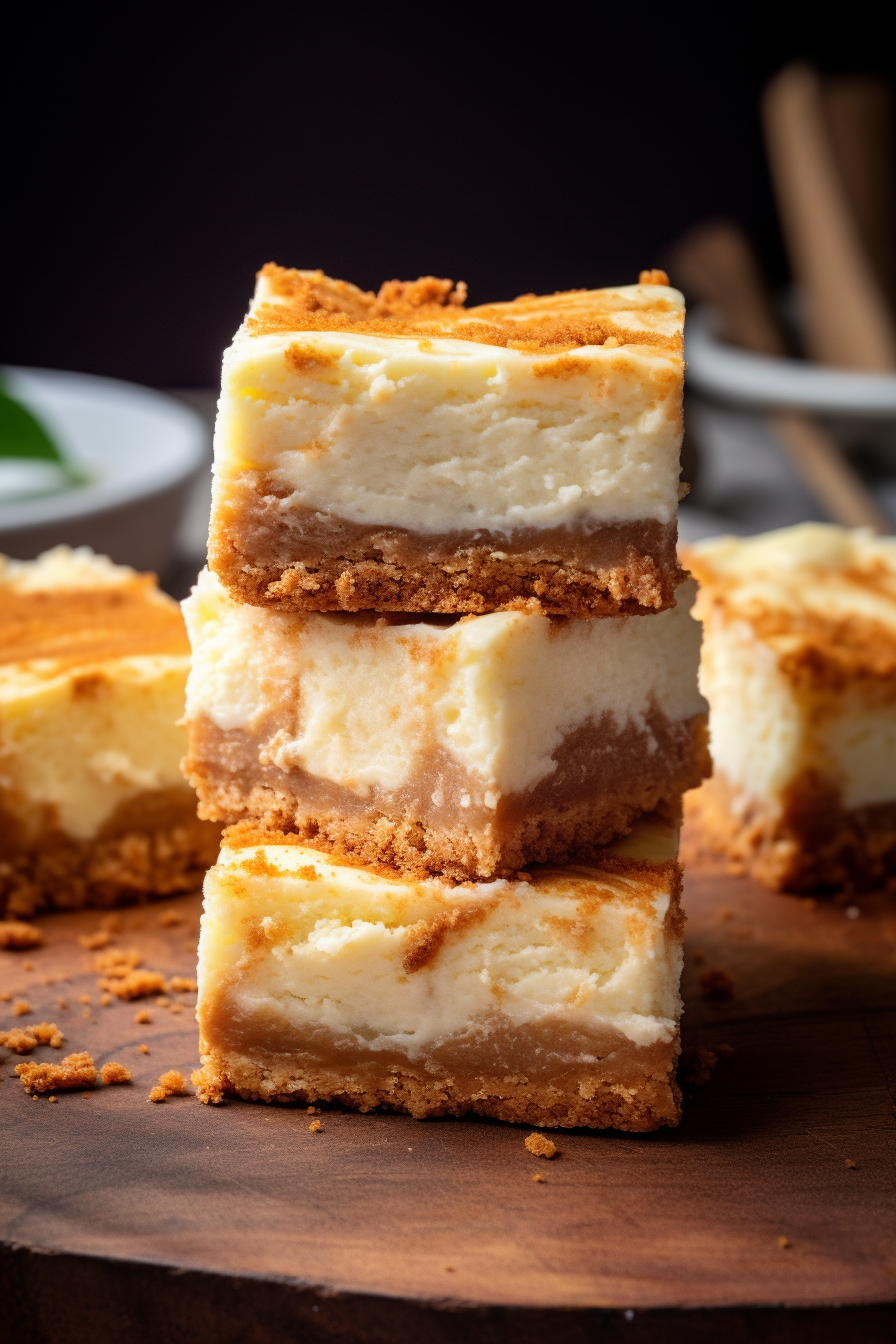 Blender Cinnamon Roll Cheesecake Bars