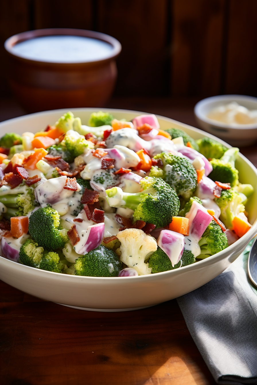 Broccoli and Cauliflower Salad