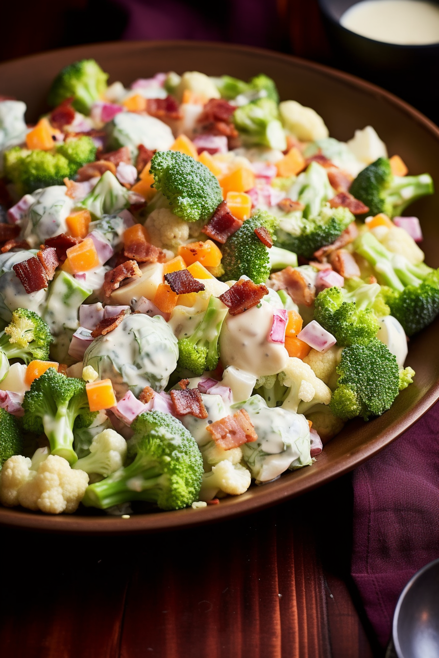 Broccoli and Cauliflower Salad