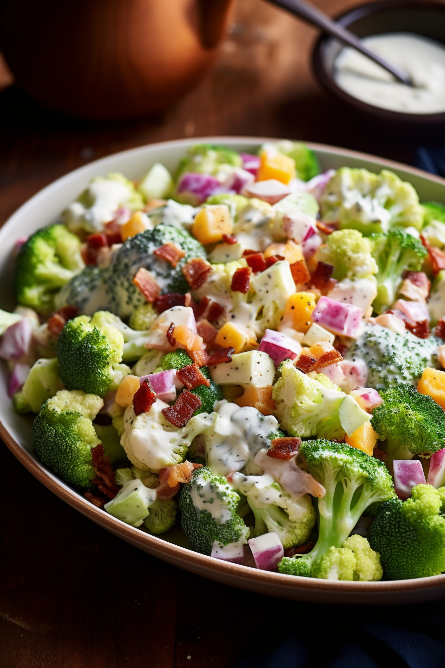 Broccoli and Cauliflower Salad