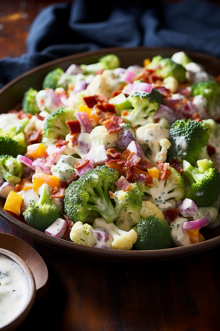 Broccoli and Cauliflower Salad