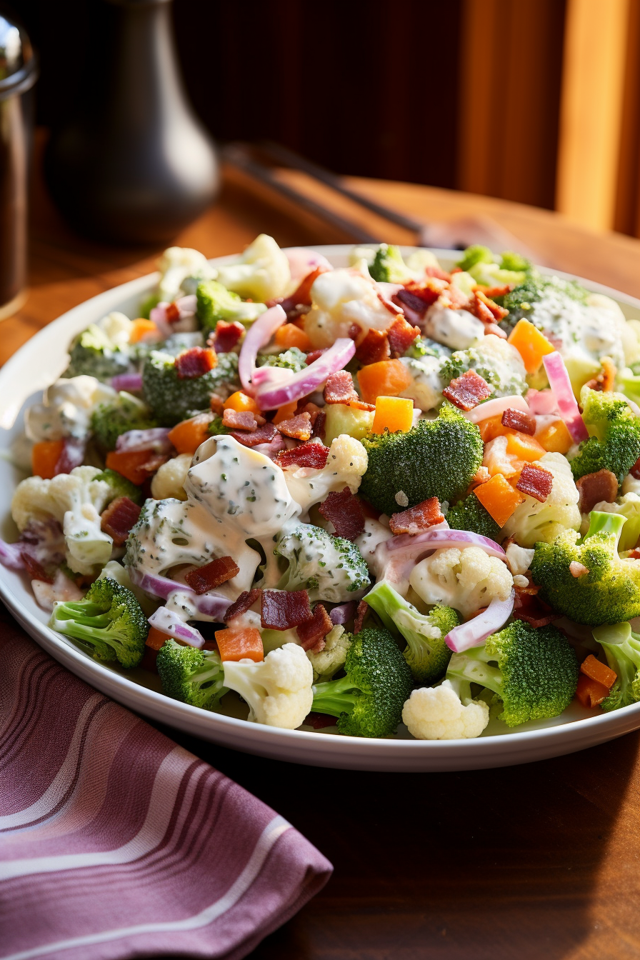 Broccoli and Cauliflower Salad
