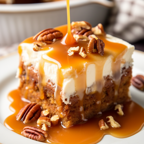 Caramel Carrot Cake Poke Cake