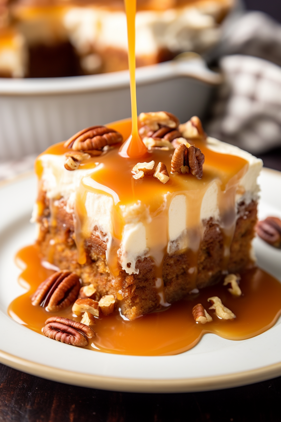 Caramel Carrot Cake Poke Cake