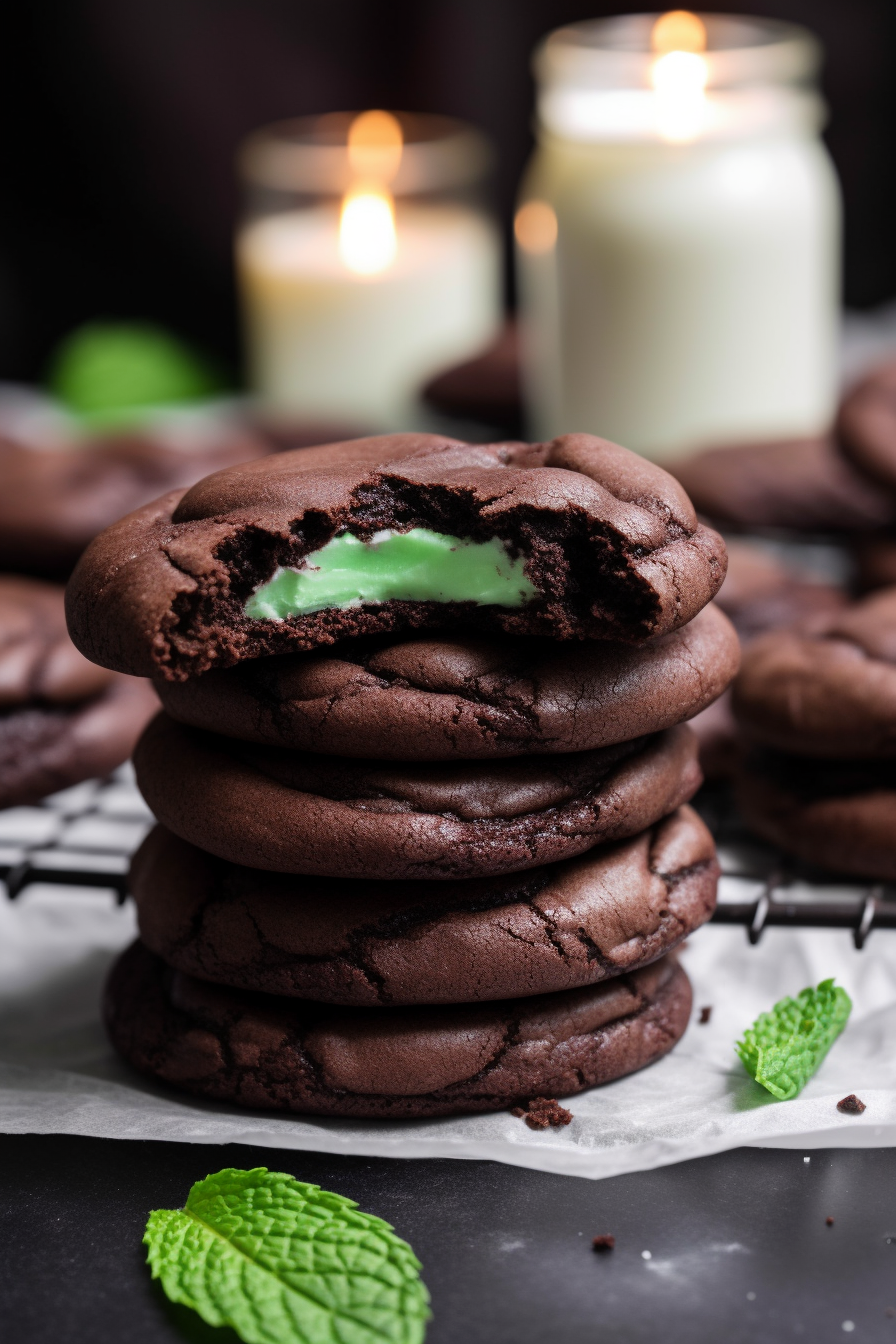 Chocolate Peppermint Cheesecake Cookies