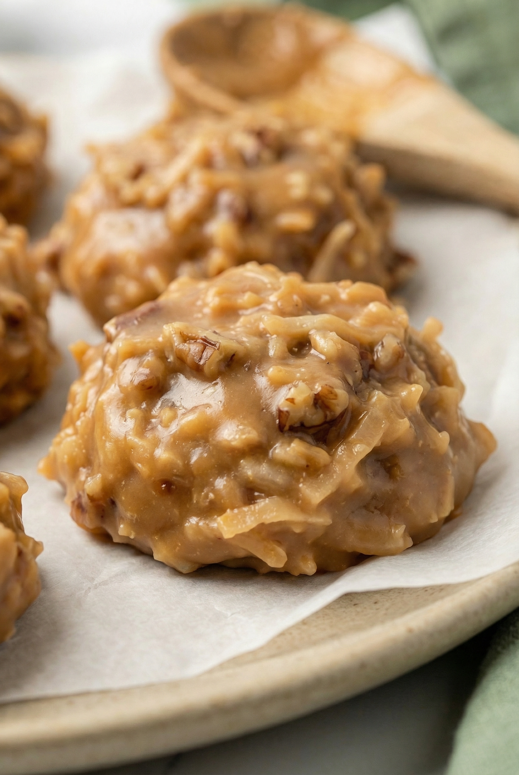 No-Bake Coconut Pecan Praline Cookies