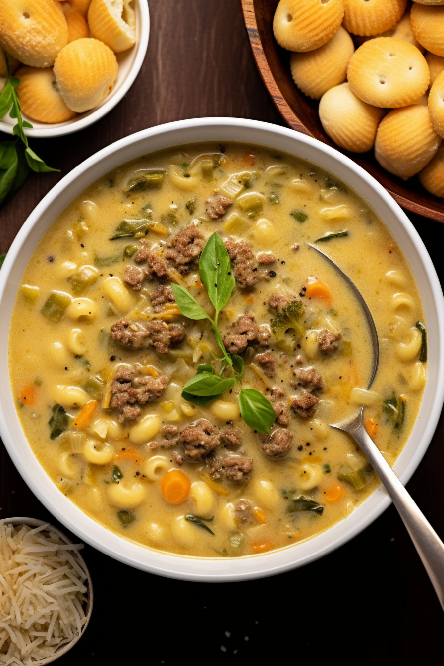 One-Pot Macaroni Cheeseburger Soup