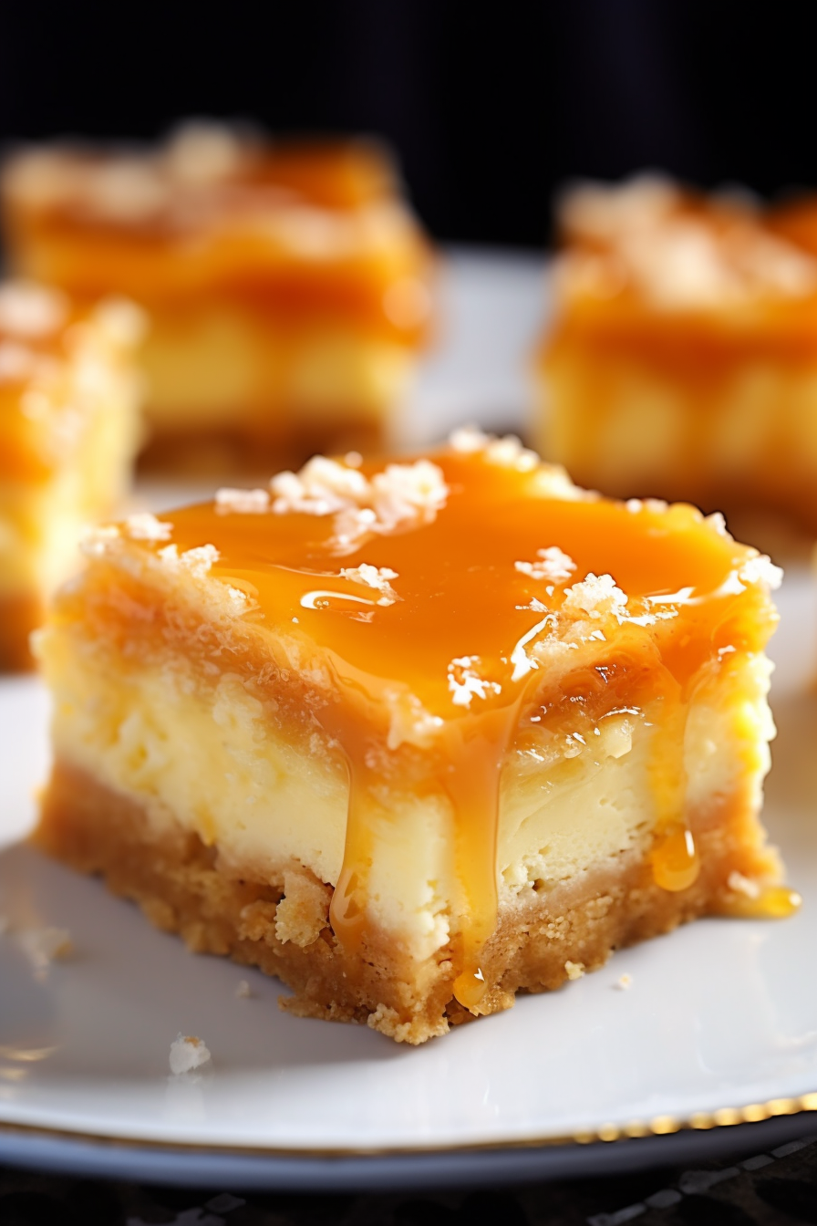 Ooey Gooey Salted Caramel Butter Cake Bars