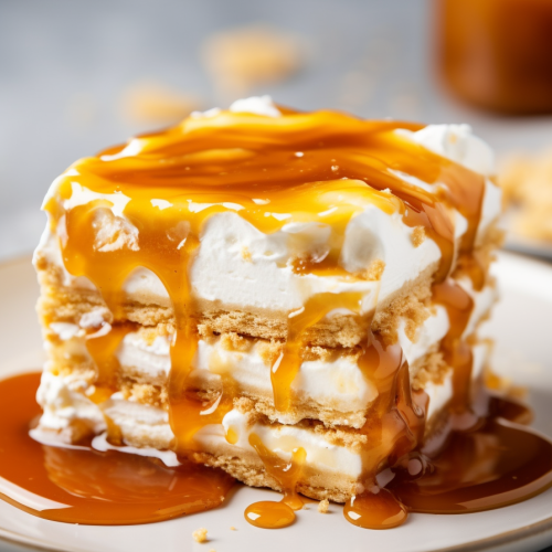 Ritz Cracker Salted Caramel Icebox Cake