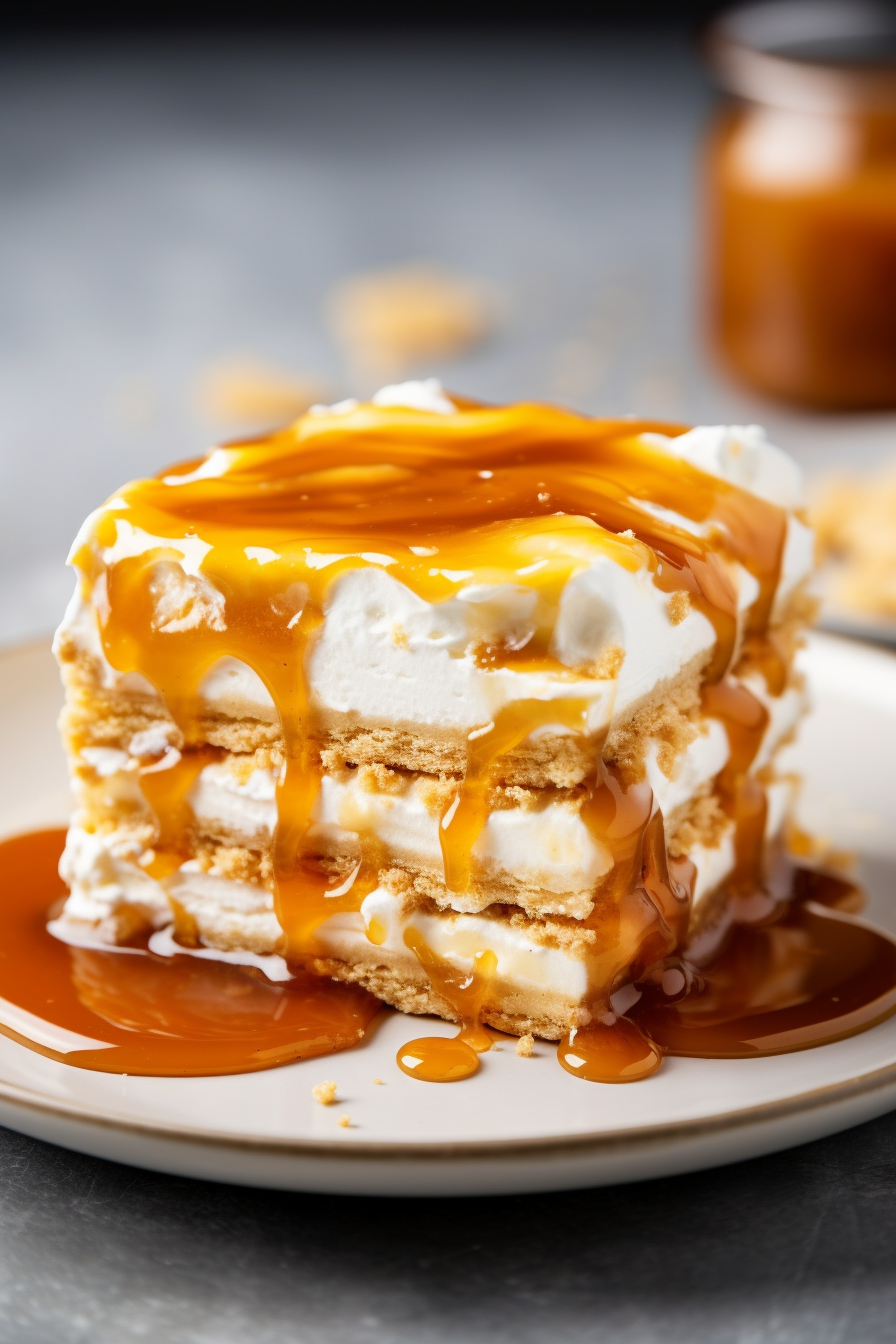 Ritz Cracker Salted Caramel Icebox Cake