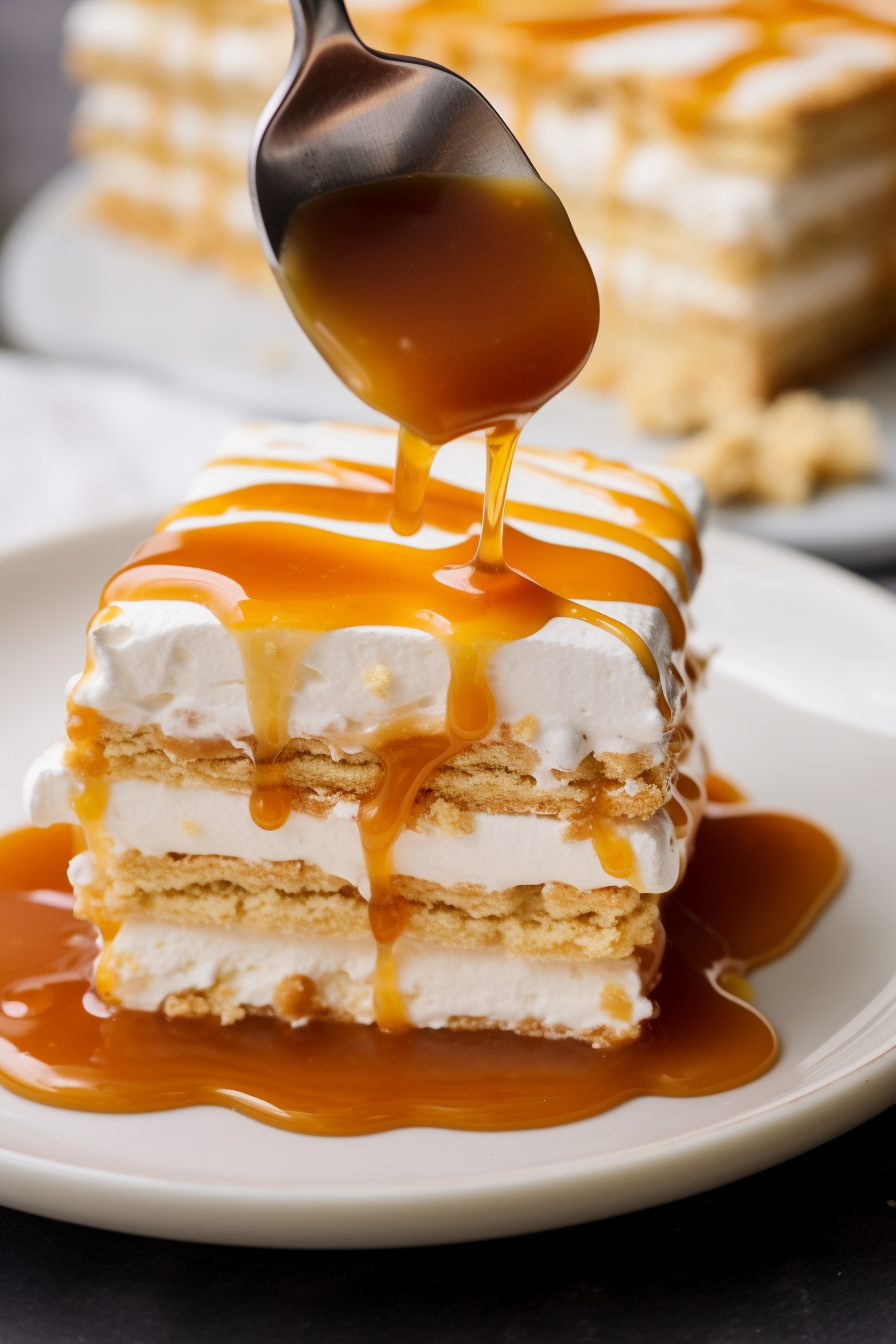 Ritz Cracker Salted Caramel Icebox Cake