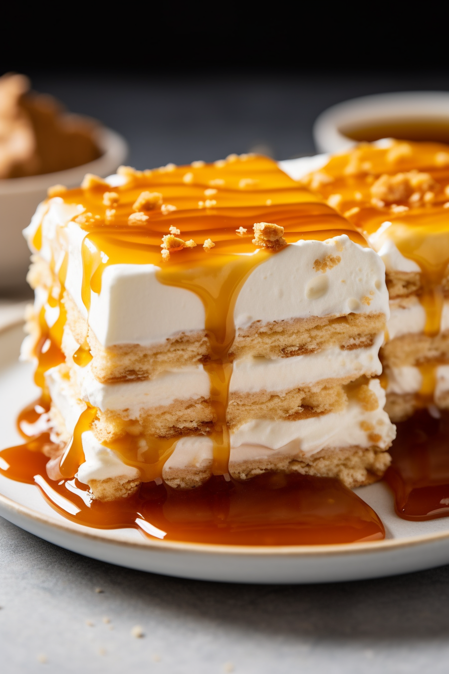 Ritz Cracker Salted Caramel Icebox Cake