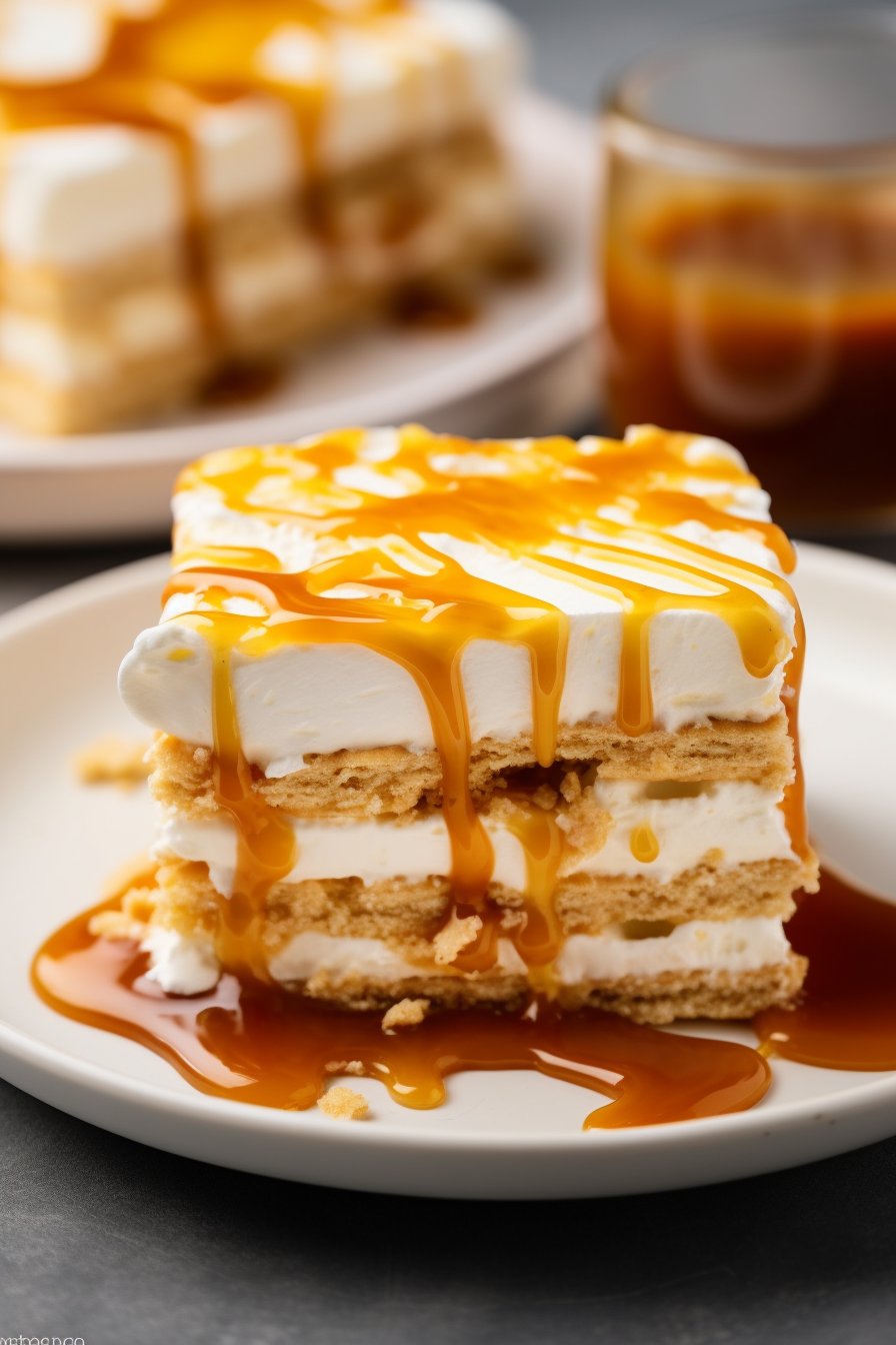 Ritz Cracker Salted Caramel Icebox Cake
