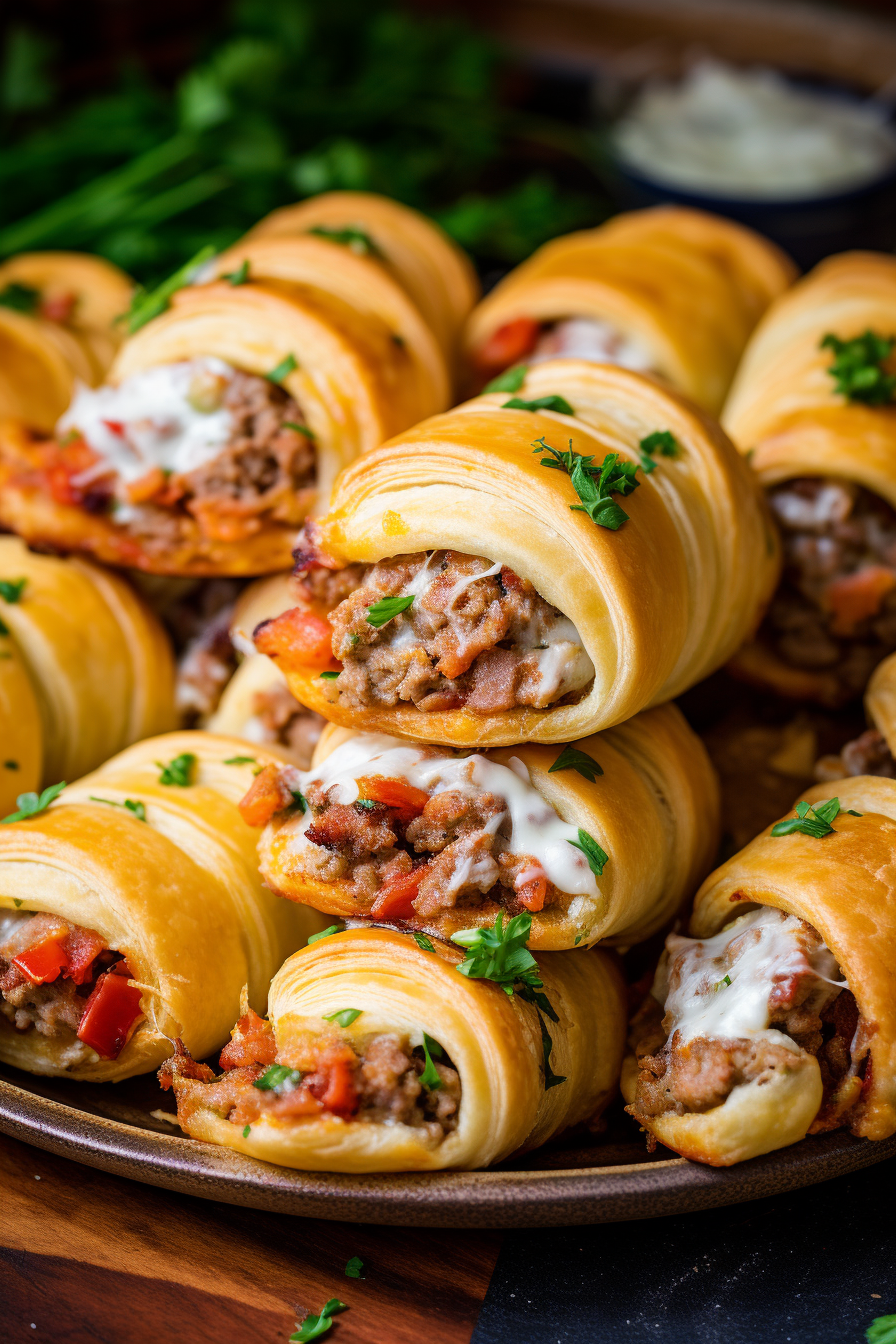 Rotel Sausage & Cream Cheese Crescents