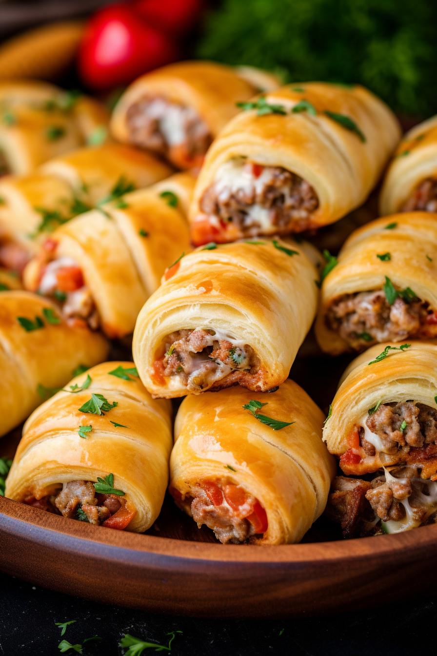 Rotel Sausage & Cream Cheese Crescents