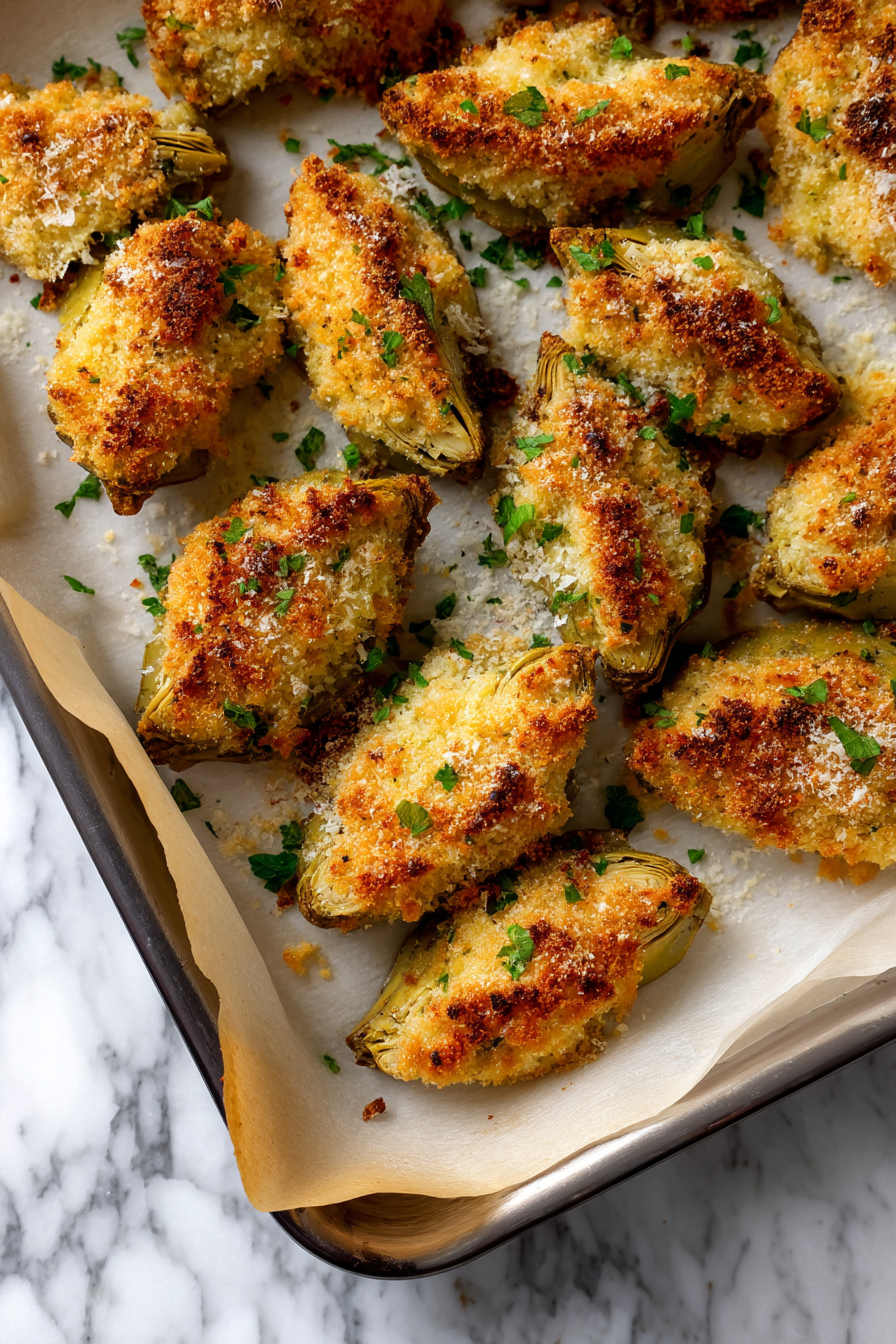 Baked Parmesan Artichoke Hearts