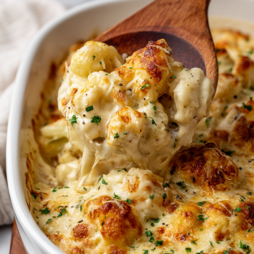Cheesy Cauliflower Alfredo Bake