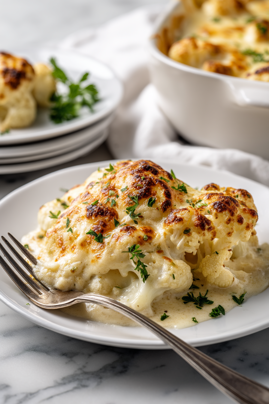 Cheesy Cauliflower Alfredo Bake