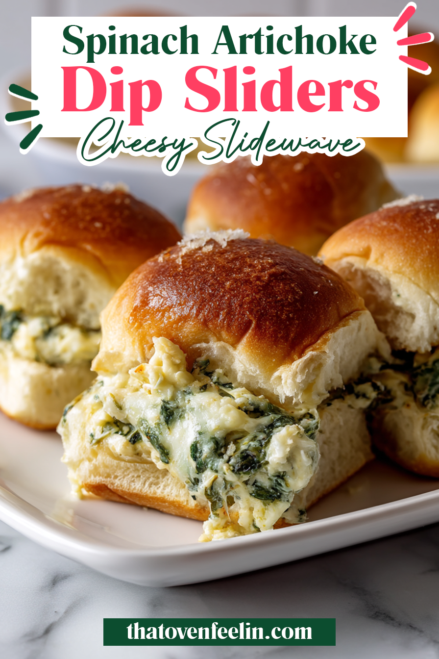 Cheesy Spinach Artichoke Dip Sliders