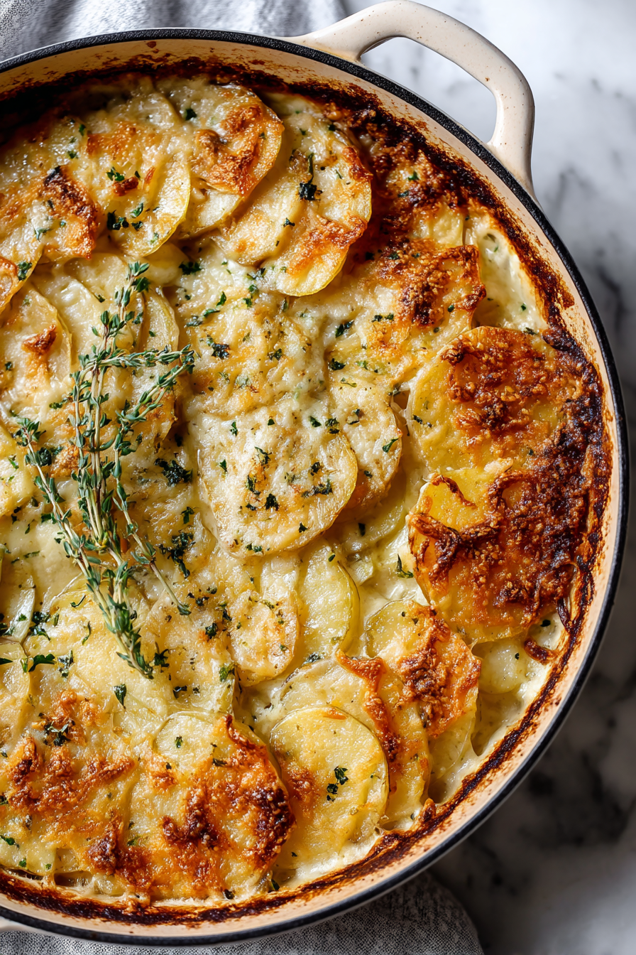 Crispy Parmesan and Gruyere Potato Gratin