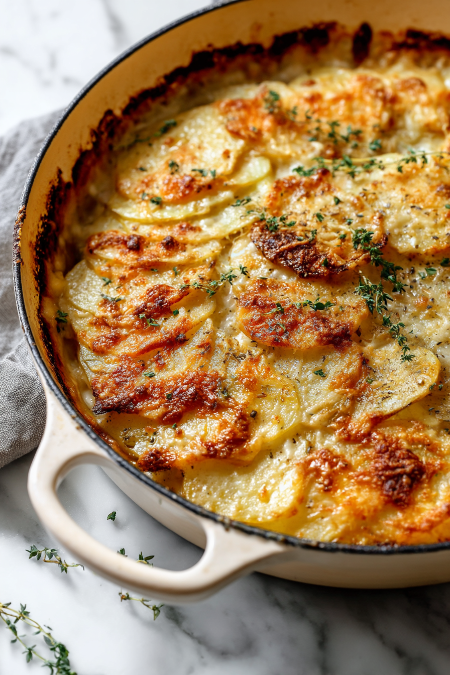 Crispy Parmesan and Gruyere Potato Gratin