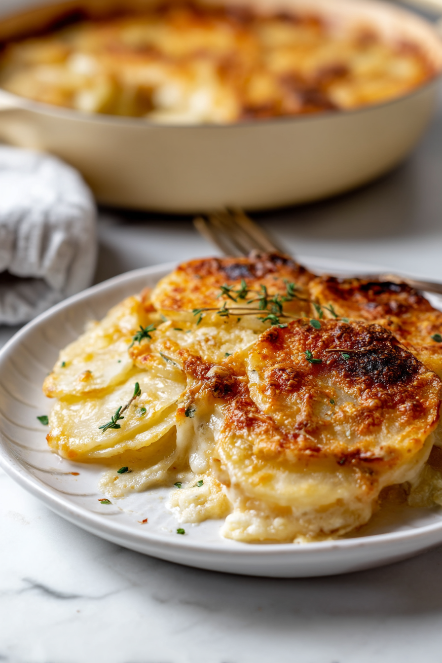 Crispy Parmesan and Gruyere Potato Gratin