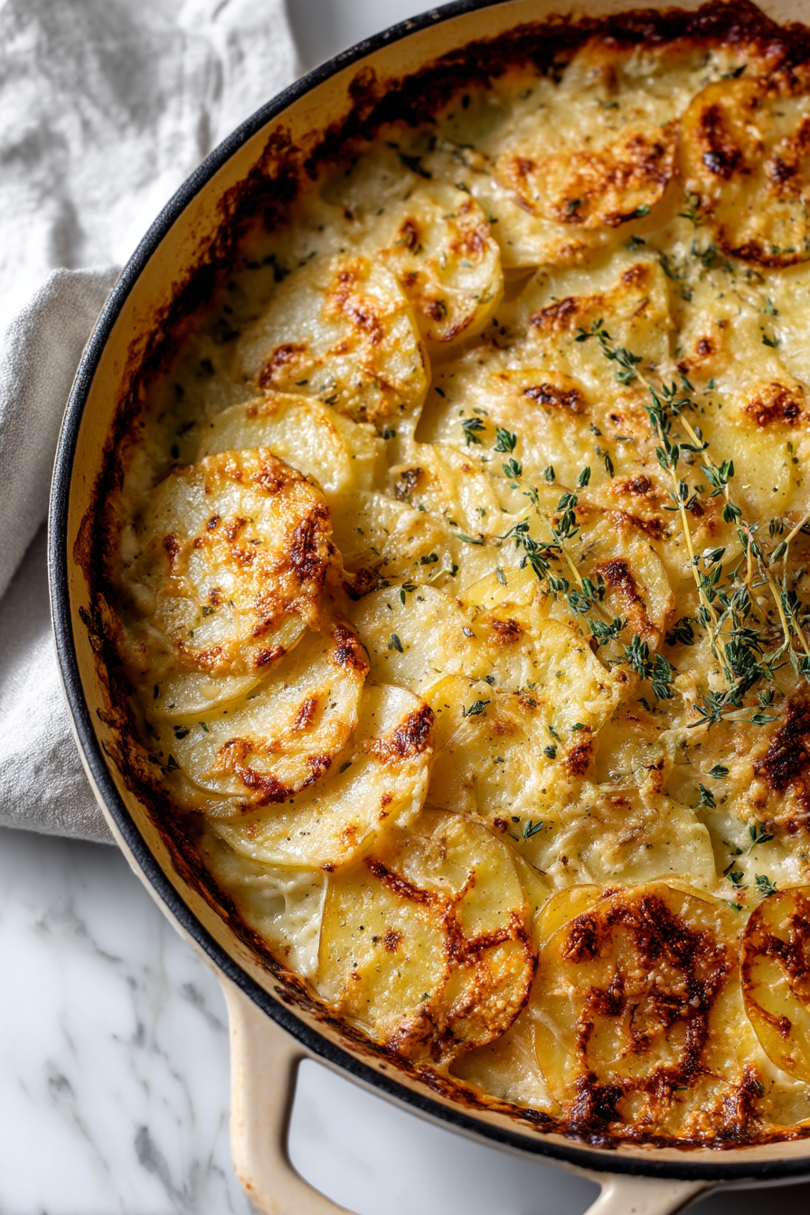 Crispy Parmesan and Gruyere Potato Gratin