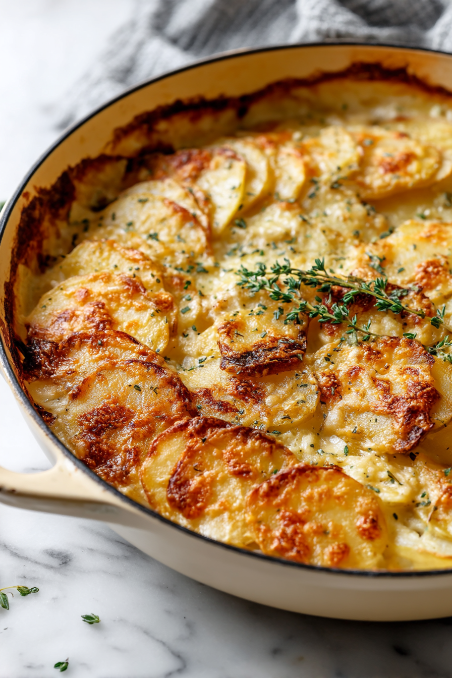 Crispy Parmesan and Gruyere Potato Gratin