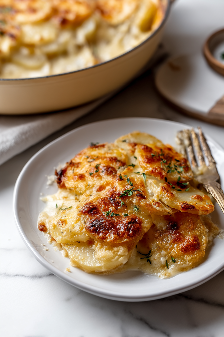 Crispy Parmesan and Gruyere Potato Gratin