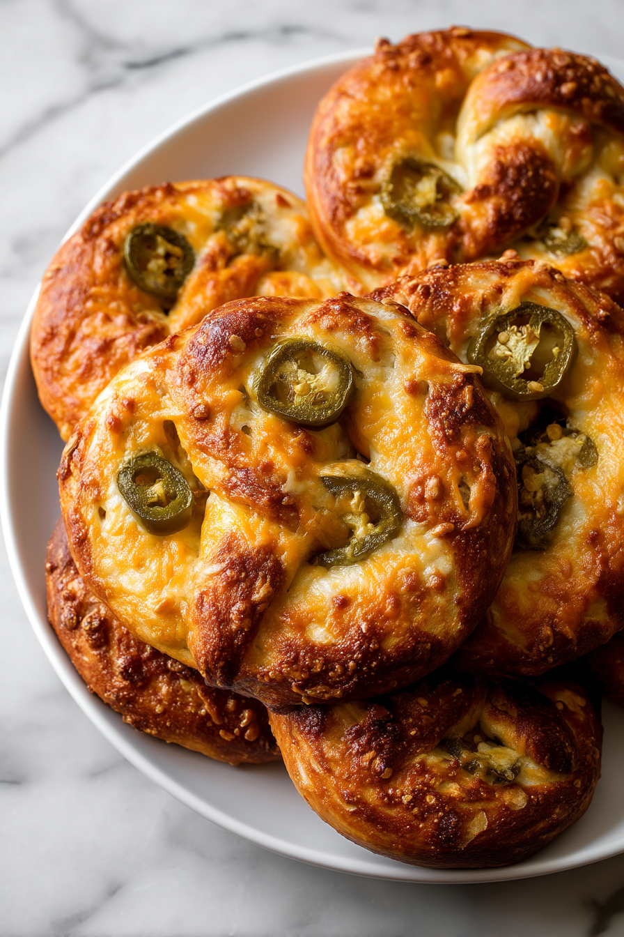 Jalapeño Cheddar Soft Pretzels