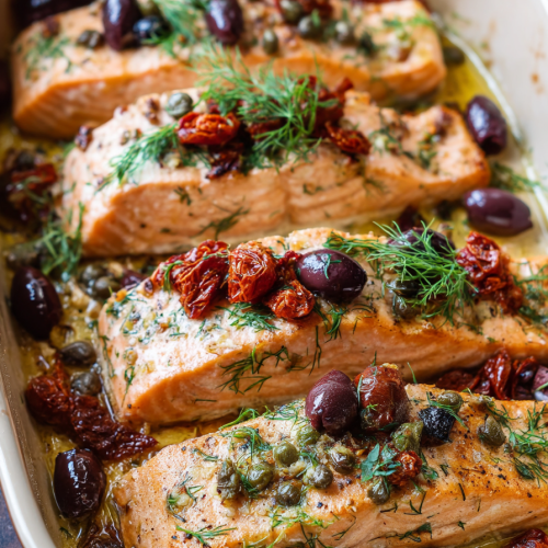 Mediterranean Salmon Bake