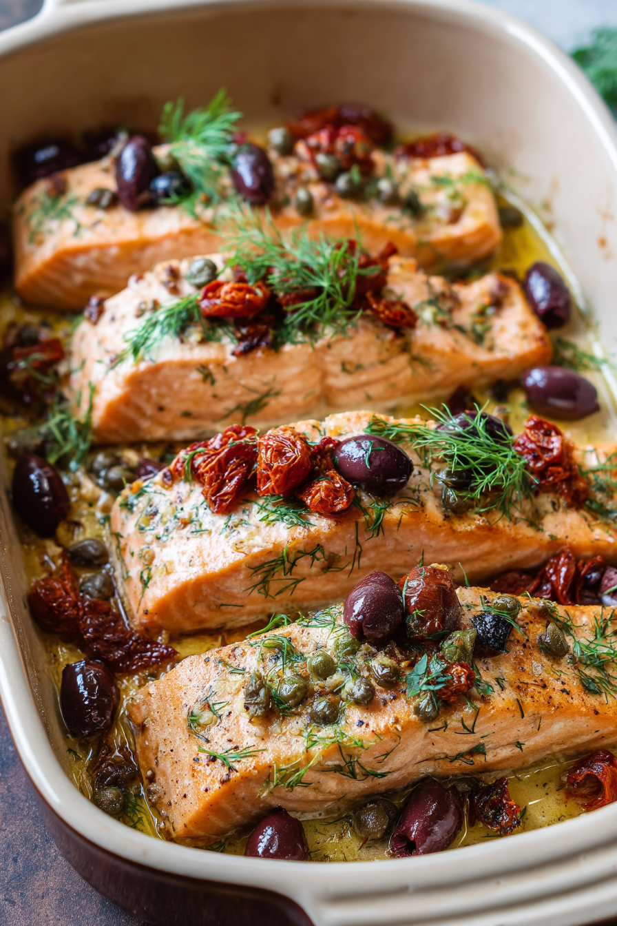 Mediterranean Salmon Bake