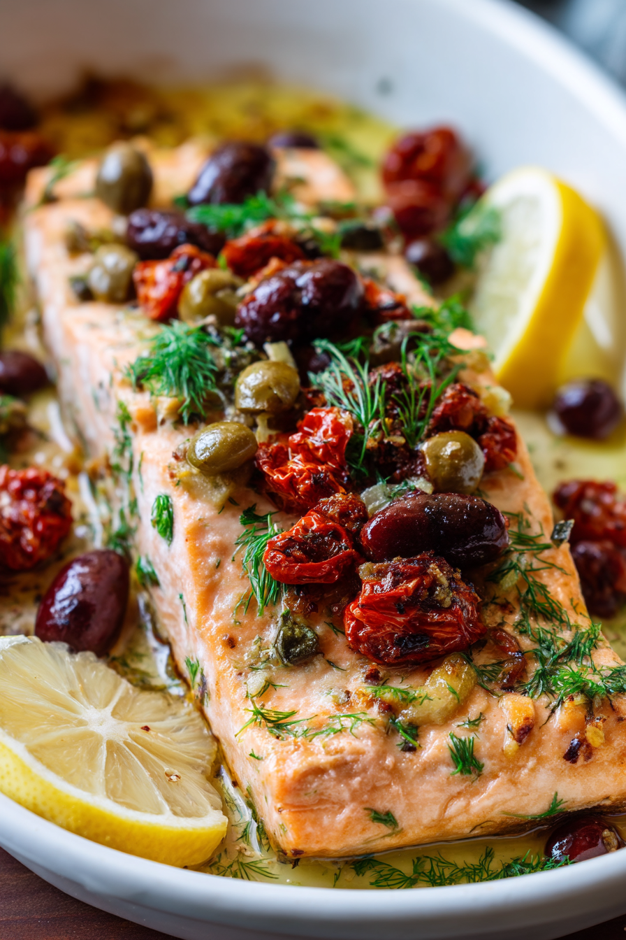 Mediterranean Salmon Bake