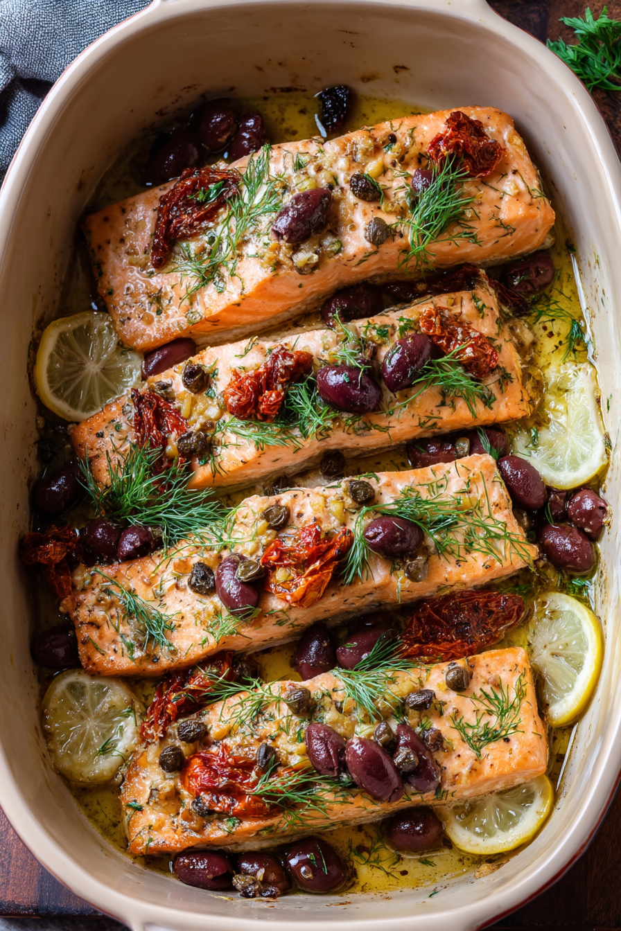 Mediterranean Salmon Bake