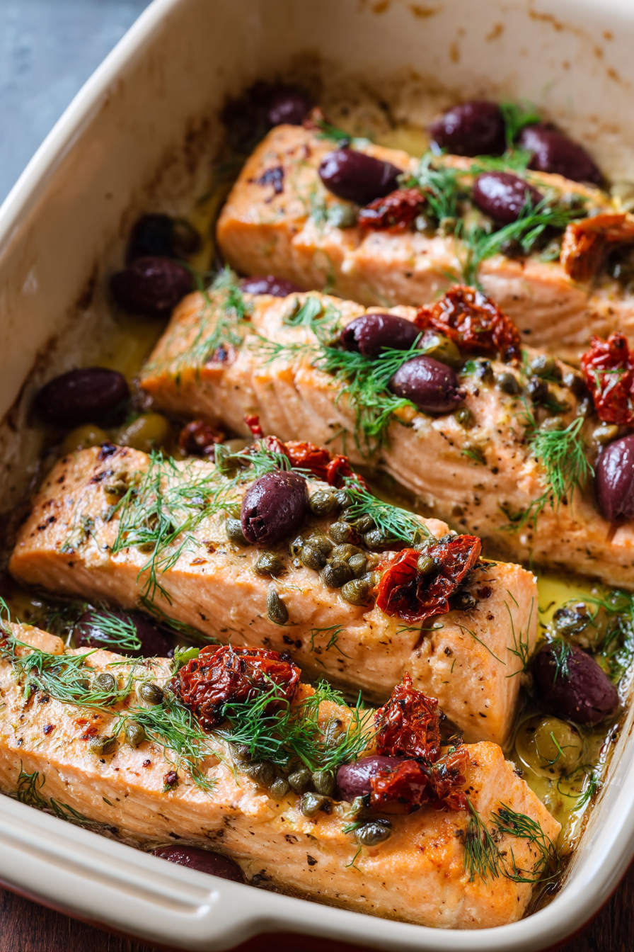 Mediterranean Salmon Bake
