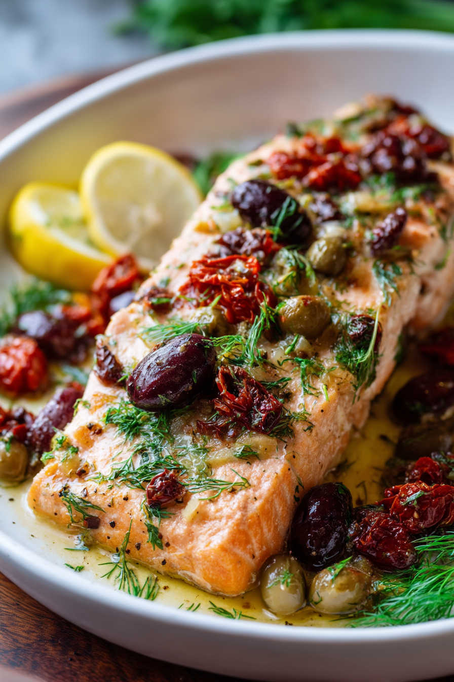 Mediterranean Salmon Bake