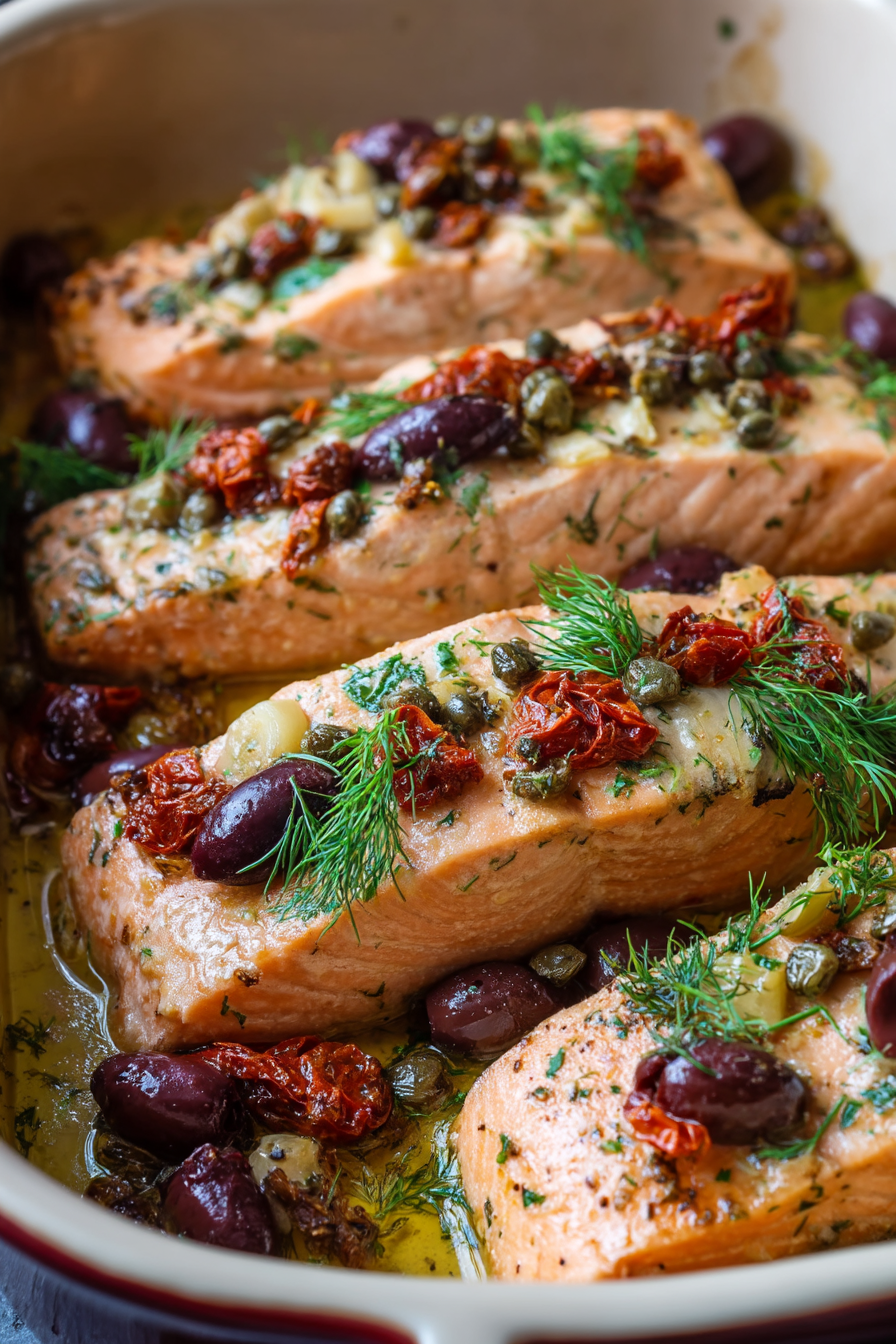 Mediterranean Salmon Bake