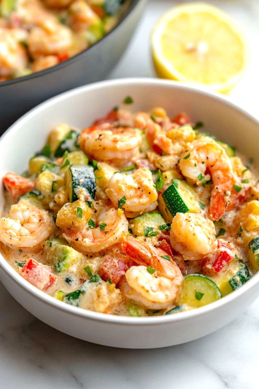 Creamy Shrimp and Zucchini Skillet