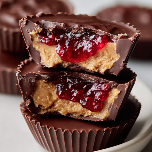 Peanut Butter and Jelly Chocolate Cups