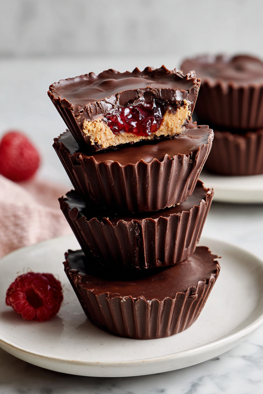 Peanut Butter and Jelly Chocolate Cups